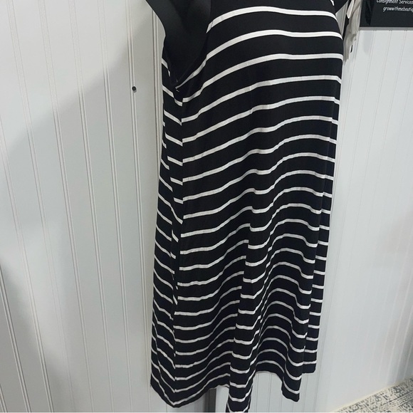Time and Tru Black and White Striped Dress large - Picture 6 of 8